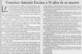 Francisco Antonio Encina, a 34 años de su muerte