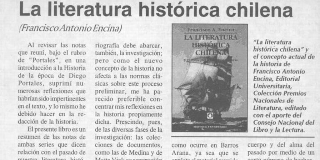 La literatura histórica chilena