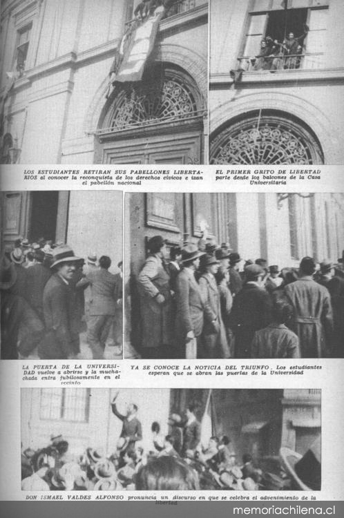 Los estudiantes retiran sus pabellones libertarios al conocer la reconquista de sus derechos cívicos