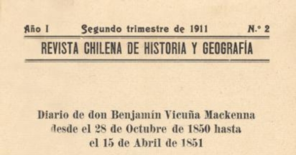 Revista chilena de historia y geografía : año 1, n° 2, 1911