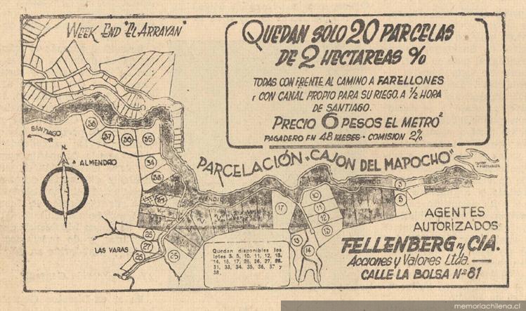 Parcelación Cajón del Mapocho : Fellenberg y Cía.