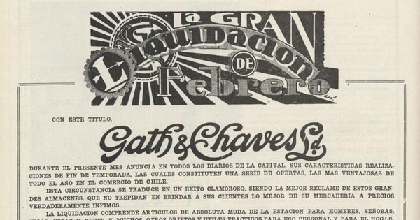 Gran liquidación de febrero : Gath y Chaves