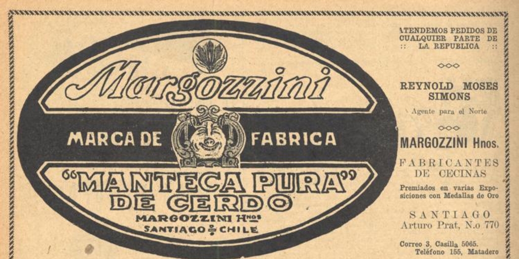 Margozzini, manteca pura de cerdo