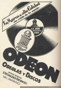 La marca de alta calidad : sin ruido en la aguja : Odeon, odeolas y discos