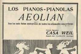 Los pianos, pianolas Aeolian son los más fieles interpretes de todos los afamados concertistas