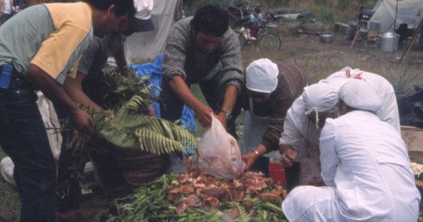 Curanto, fiesta costumbrista en Caulín, enero 2000