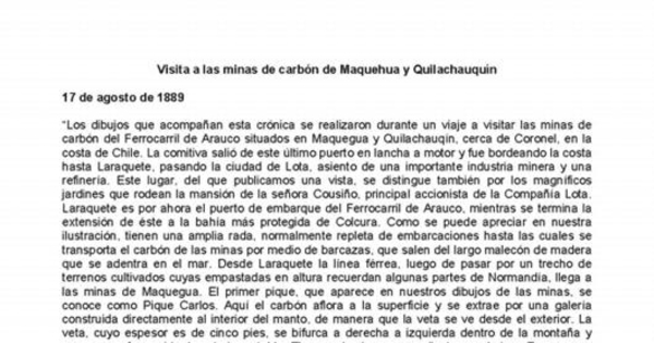 Visita a las minas de carbón de Maquehua y Quilachauquín