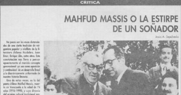 Mahfud Massis o la estirpe de un soñador