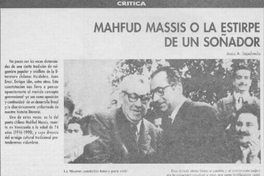 Mahfud Massis o la estirpe de un soñador