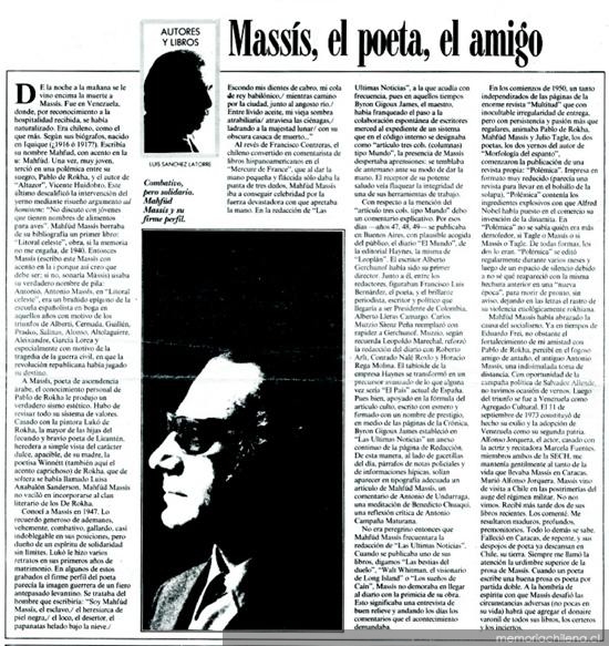 Massís, el poeta, el amigo