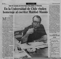 En la Universidad de Chile rinden homenaje al escritor Mahfud Massis