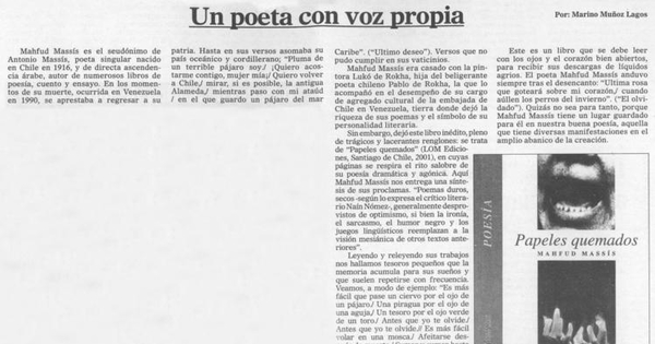 Un poeta con voz propia