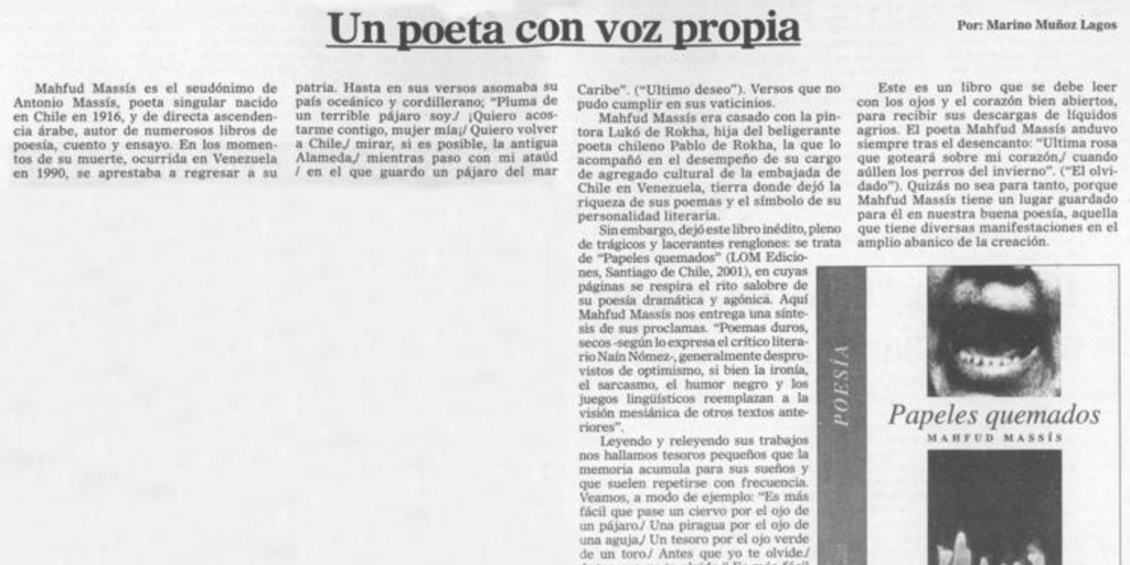 Un poeta con voz propia