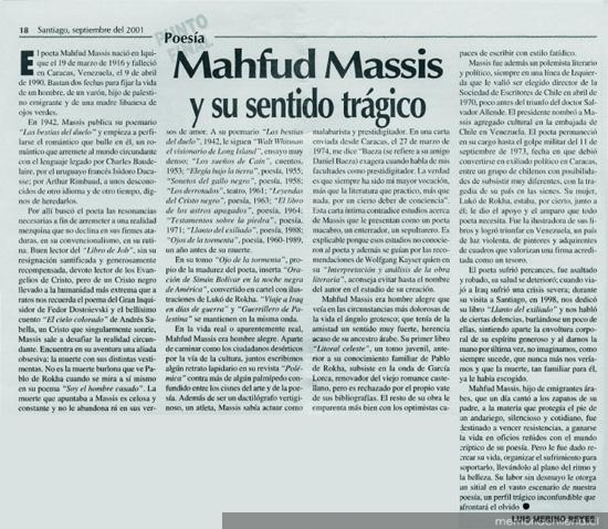 Mahfud Massis y su sentido trágico