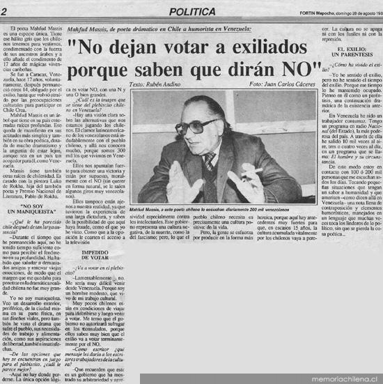 No dejan votar a exiliados porque saben que dirán NO