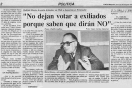 No dejan votar a exiliados porque saben que dirán NO