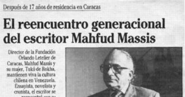 El reencuentro generacional del escritor Mahfud Massis