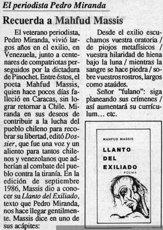 El periodista Pedro Miranda recuerda a Mahfud Massis