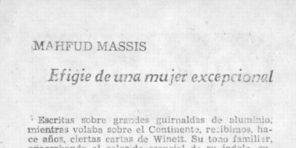 Efigie de una mujer excepcional
