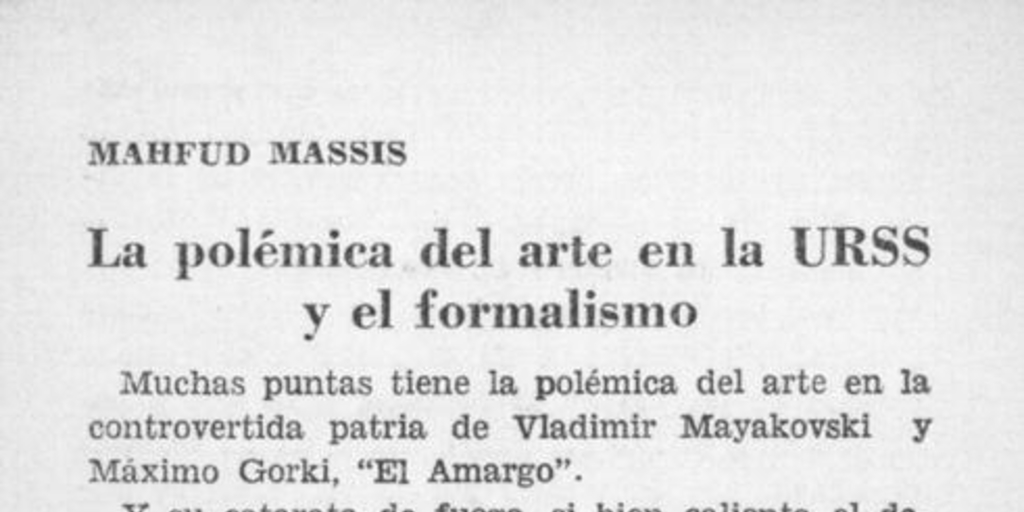 La polémica del arte en la URSS y el formalismo