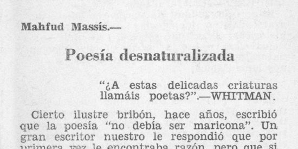 Poesía desnaturalizada