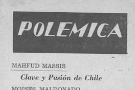 Polémica Nº 1, 1953