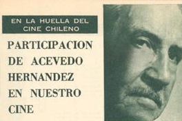 En la huella del cine chileno : participación de Acevedo Hernández en nuestro cine