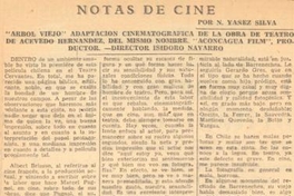 Árbol viejo, adaptación cinematográfica de la obra de Antonio Acevedo Hernández