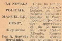 La novela policial : Manuel Luceño : 16 episodios, por A. Acevedo Hernández