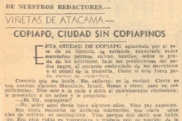 Viñetas de Atacama : Copiapó, ciudad sin copiapinos