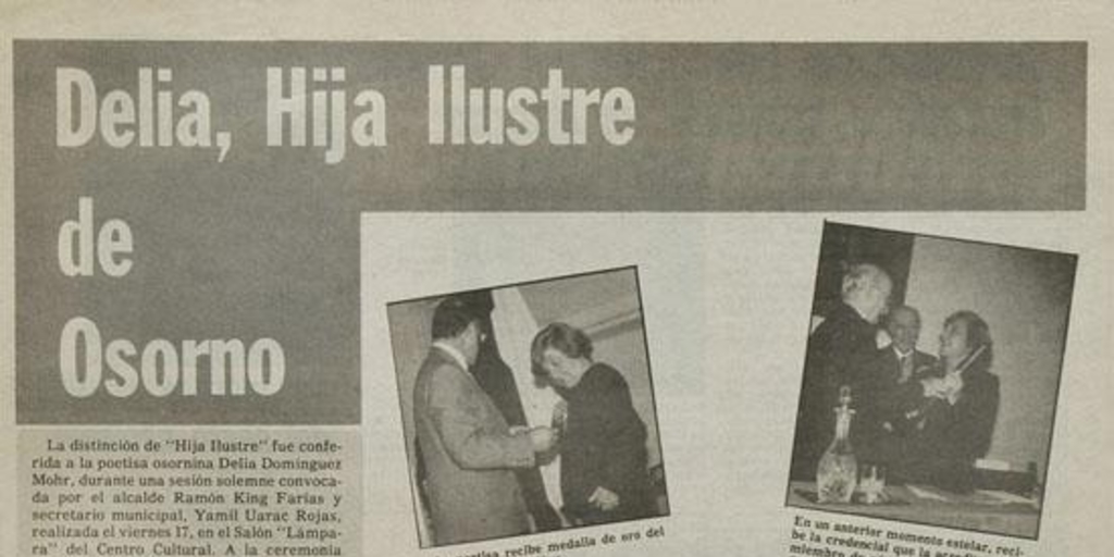 Delia, hija ilustre de Osorno