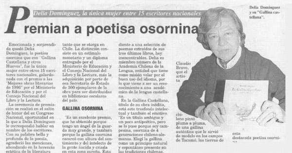 Premian a poetisa osornina