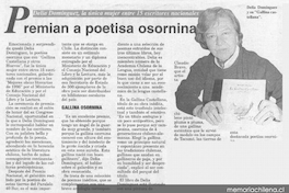 Premian a poetisa osornina