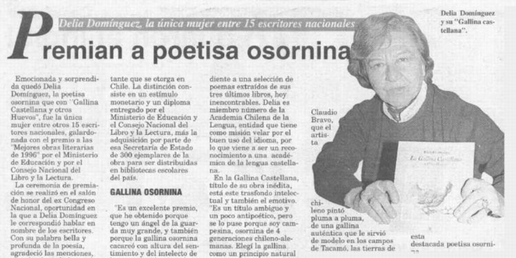 Premian a poetisa osornina