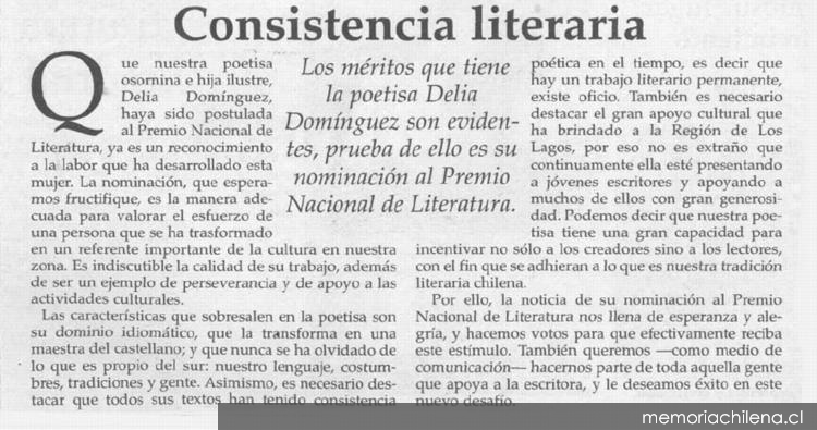 Consistencia literaria