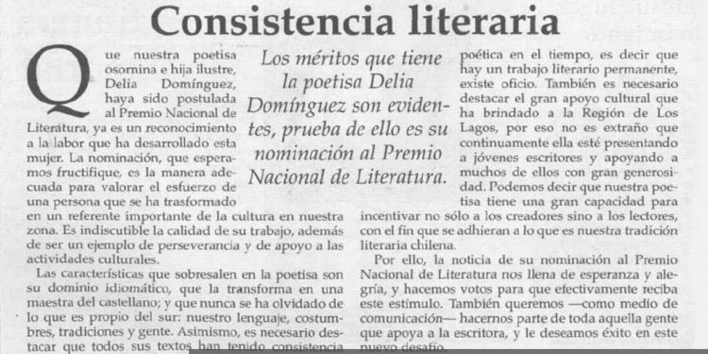 Consistencia literaria