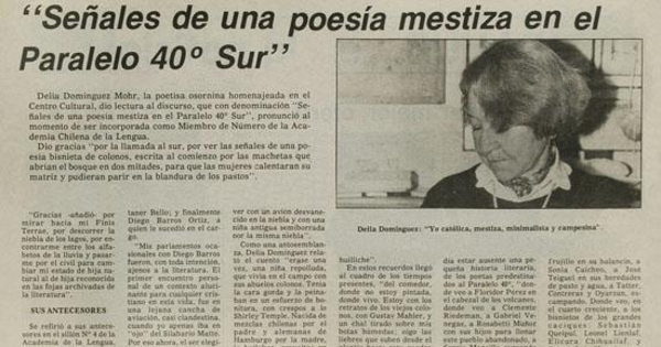 Señales de una poesía mestiza en el Paralelo 40º Sur