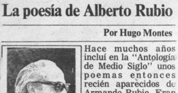 La poesía de Alberto Rubio