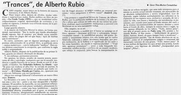 Trances, de Alberto Rubio