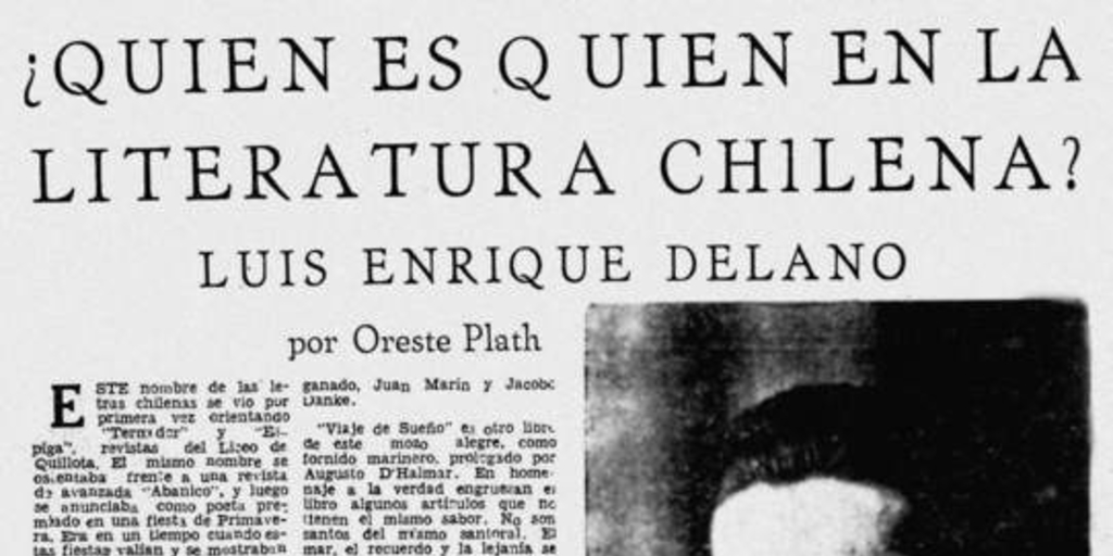 Quién es quién en la literatura chilena? : Luis Enrique Délano