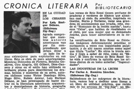 Crónica literaria : En la ciudad de los césares