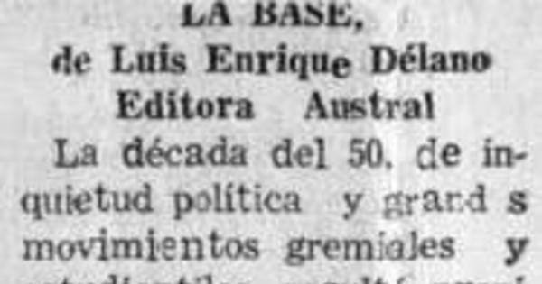 La base, de Luis Enrique Délano