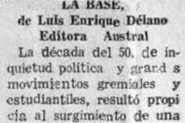La base, de Luis Enrique Délano