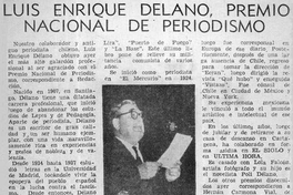 Luis Enrique Délano, premio nacional de periodismo