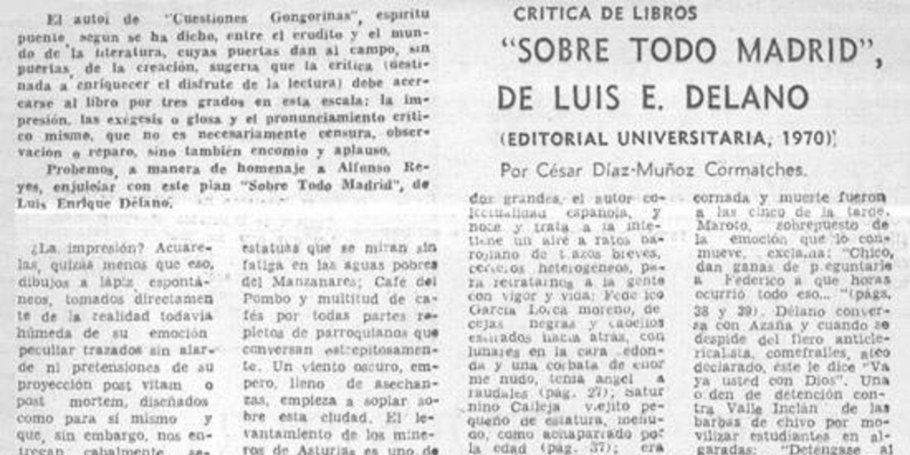 Sobre todo Madrid de Luis E. Délano