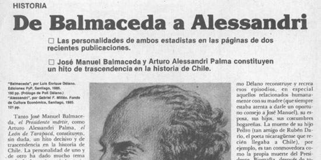 De Balmaceda a Alessandri