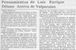 Pensamientos de Luis Enrique Délano acerca de Valparaíso