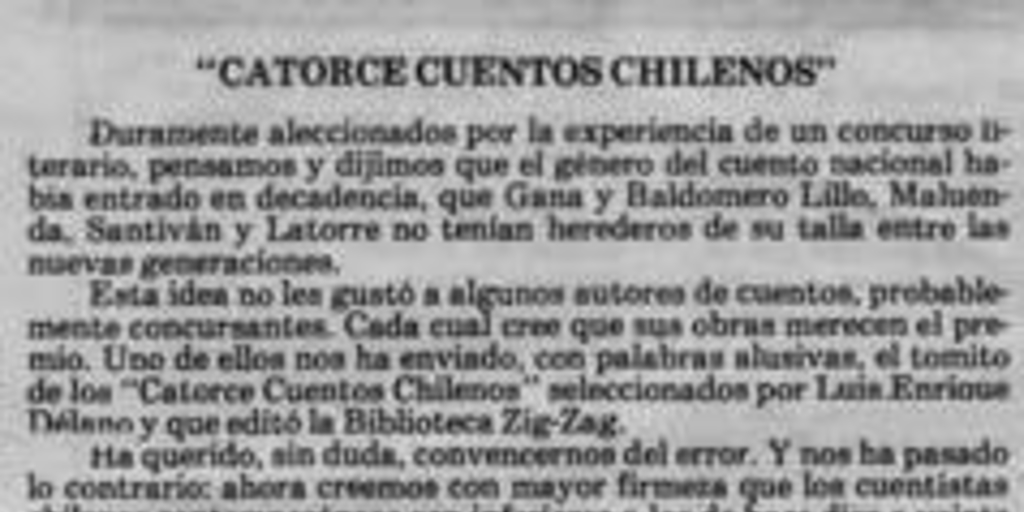 Catorce cuentos chilenos