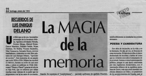 La magia de la memoria : recuerdos de Luis Enrique Délano