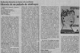 Historia de un puñado de náufragos : reflexión literaria en torno a la escritura